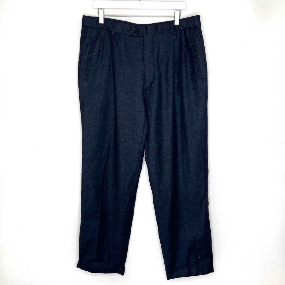 Donna Karan Collection Wool Pants Black Straight Leg Pants